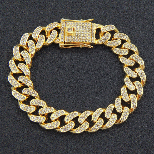 Necklace Alloy Hiphop Geometric Diamond Cuban Chain