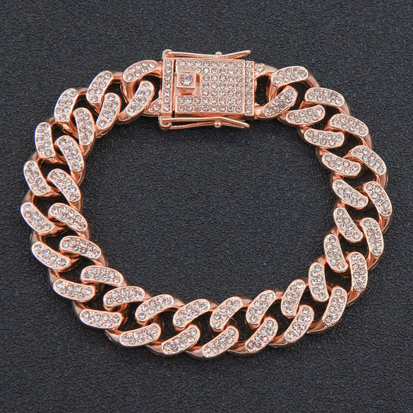 Necklace Alloy Hiphop Geometric Diamond Cuban Chain