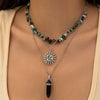 Necklace Alloy Iron Chain Rice Bead Turquoise Animals Zodiac Electroplated