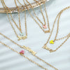 Necklace Alloy Mixed Gem Inlay Bamboo Chain Butterfly English Letter Gothic Sweet Style