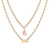 Necklace Alloy Mixed Gem Inlay Bamboo Chain Butterfly English Letter Gothic Sweet Style