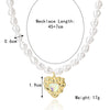 Necklace Alloy Pearl Heartshaped Electroplating Women's