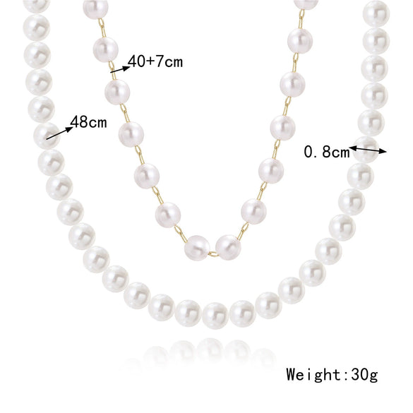 Necklace Alloy Pearl Heartshaped Electroplating Women's