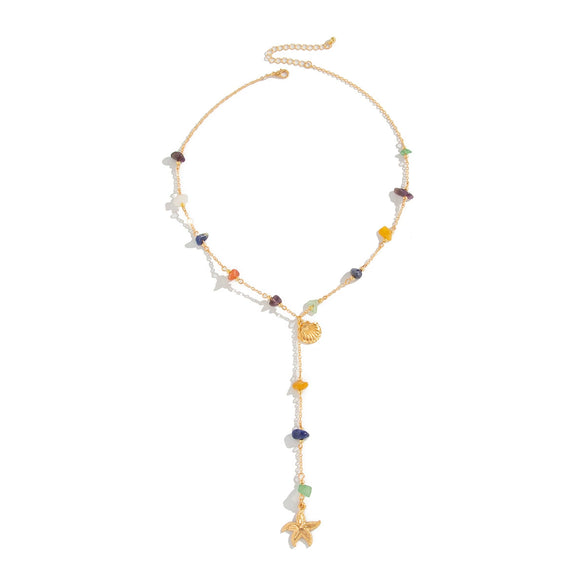 Necklace Alloy Pine Stone Copper Clad Iron Starfish Star Shaped Personality Electroplated For Women