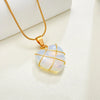 Necklace Alloy Pink Crystal Opal Heart Shaped Electroplated Clavicle Chain For Girls