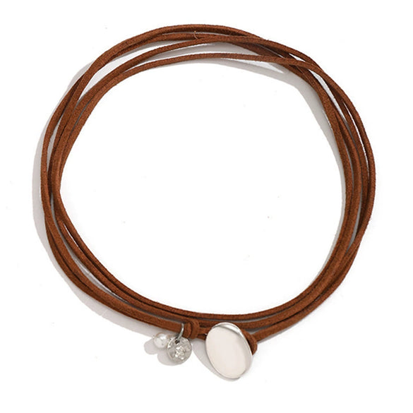 Necklace Alloy Retro Geometric Electroplating Women's Doublelayer Winding Choker Clavicle Chain