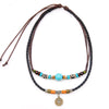 Necklace Alloy Retro Geometric Electroplating Women's Doublelayer Winding Choker Clavicle Chain