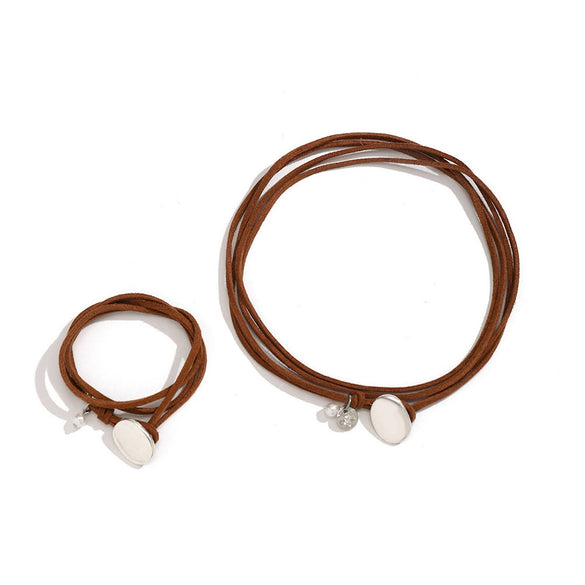 Necklace Alloy Retro Geometric Electroplating Women's Doublelayer Winding Choker Clavicle Chain