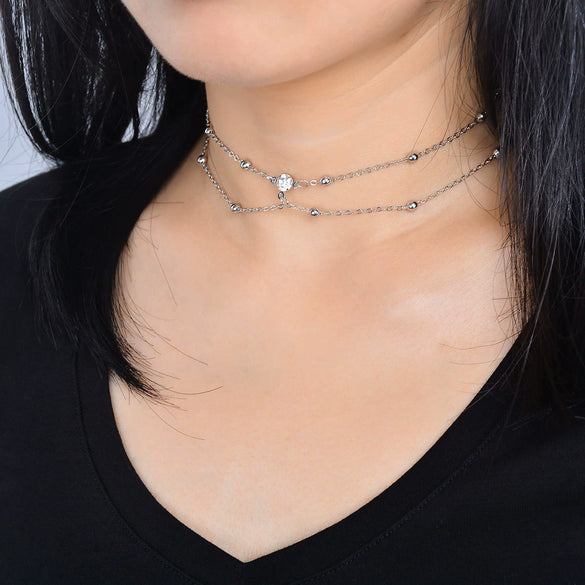 Necklace Alloy Snake Bone Chain Rhinestone Geometric Electroplating For Women