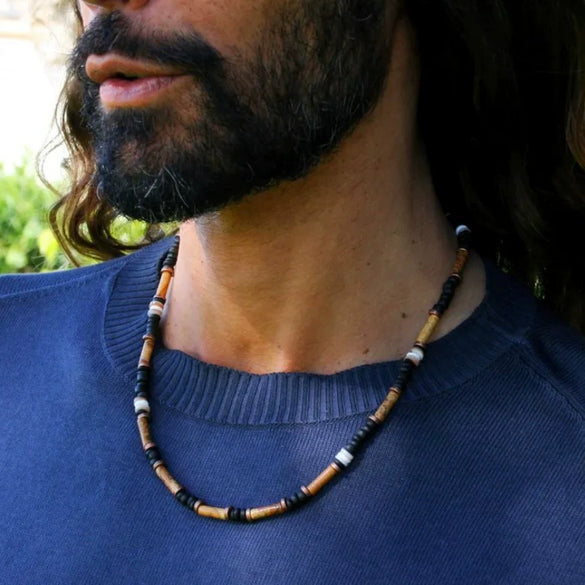 Necklace Alloy Stone Geometric Style O Word Chain Electroplating Design For Men