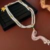 Necklace Alloy Synthetic Crystal Flower Round Beaded Tassel Electroplating For Women