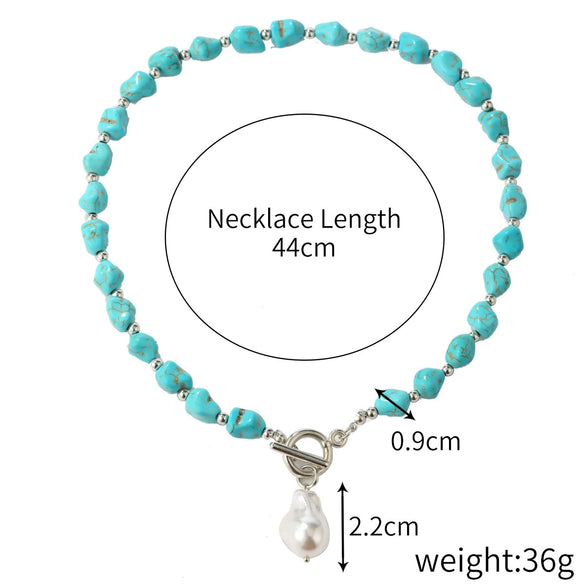 Necklace Alloy Turquoise Geometric Electroplated For Women