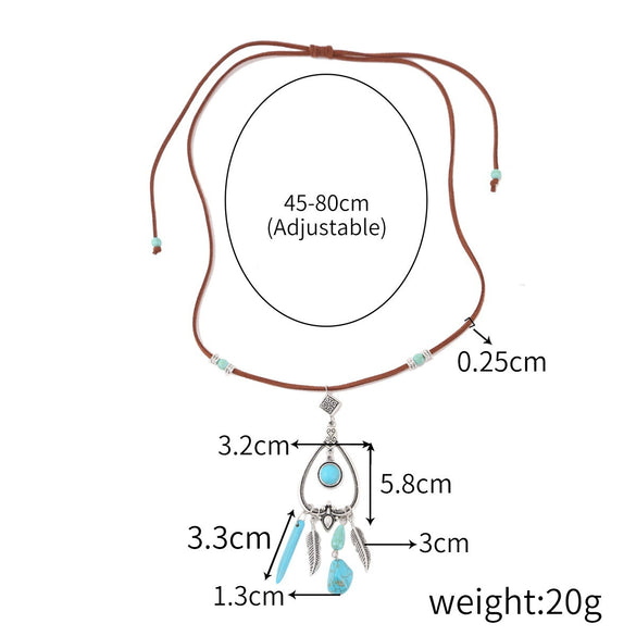 Necklace Alloy Turquoise Geometric Electroplated For Women