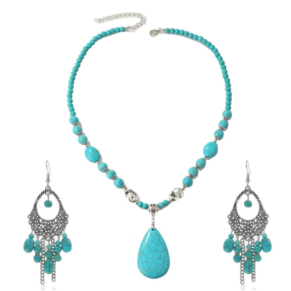 Necklace Alloy Turquoise Geometric Electroplated For Women