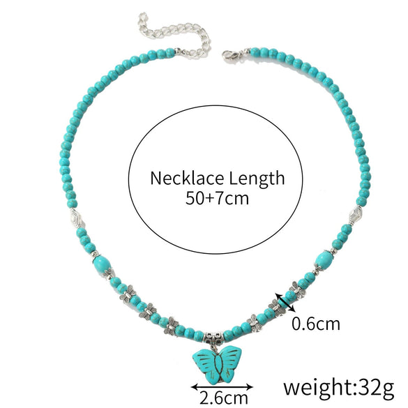 Necklace Alloy Turquoise Geometric Electroplated For Women