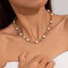 Necklace Alloyacrylic Drill Light Luxury Geometric Shape Set With Diamonds Women's
