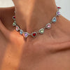Necklace Alloyacrylic Drill Light Luxury Geometric Shape Set With Diamonds Women's
