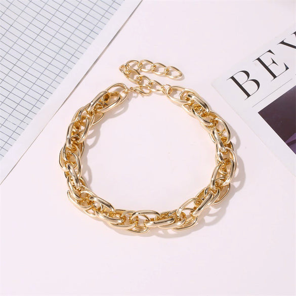 Necklace Aluminum Alloy Chain Punk Style Electroplating Women's