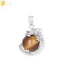 Necklace Amethyst Pendant Natural Stone Copper Accessories Minimalist Dragon Ball Totem 3D Ornament