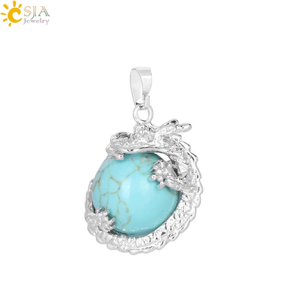 Necklace Amethyst Pendant Natural Stone Copper Accessories Minimalist Dragon Ball Totem 3D Ornament