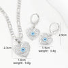 Necklace And Earrings Set Copper Devil's Eye Heart Shape Diamondencrusted Light Luxury Women's Accessories