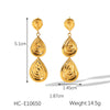 Necklace And Earrings Stainless Steel Titanium Steel Embossed Thread Irregular Pyramid Triangle Sun Flame Needle Shape Geometric Style Casting Electroplating For Women