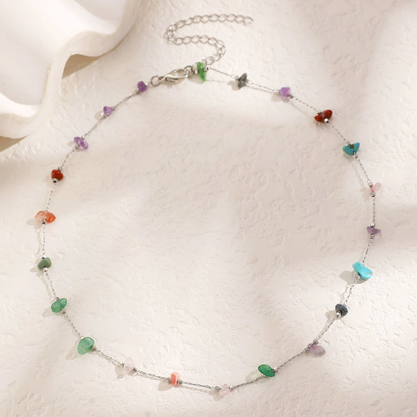 Necklace Artificial Crystal Geometric Electroplating