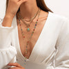 Necklace Artificial Crystal Snake Bone Chain Geometric Alloy Pendant Electroplating