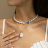 Necklace Artificial Pearl Fine Copper Clad Iron Bead Chain Rhinestone Alloy Geometric Electroplating Cross Chain Style