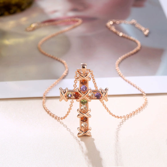 Necklace Artificial Zircon Crystal Geometric Light Luxury Electroplating Hiphop