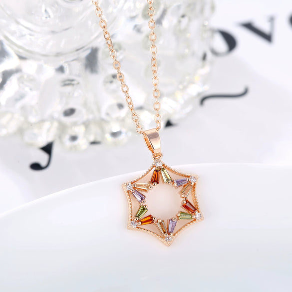 Necklace Artificial Zircon Geometric Inlaid Jewelry For Women