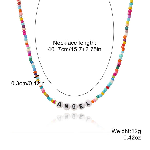 Necklace Beaded Artificial Crystal Ball Chain Electroplated With Flowers Bow Insects Geometric Animals Zodiac Letters Numbers Text