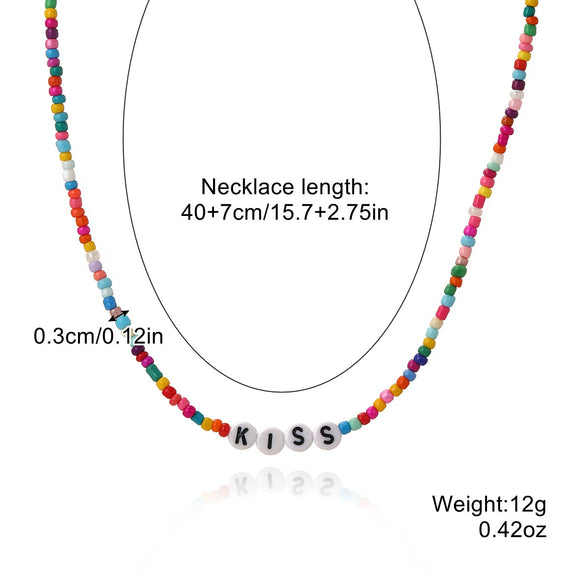 Necklace Beaded Artificial Crystal Ball Chain Electroplated With Flowers Bow Insects Geometric Animals Zodiac Letters Numbers Text