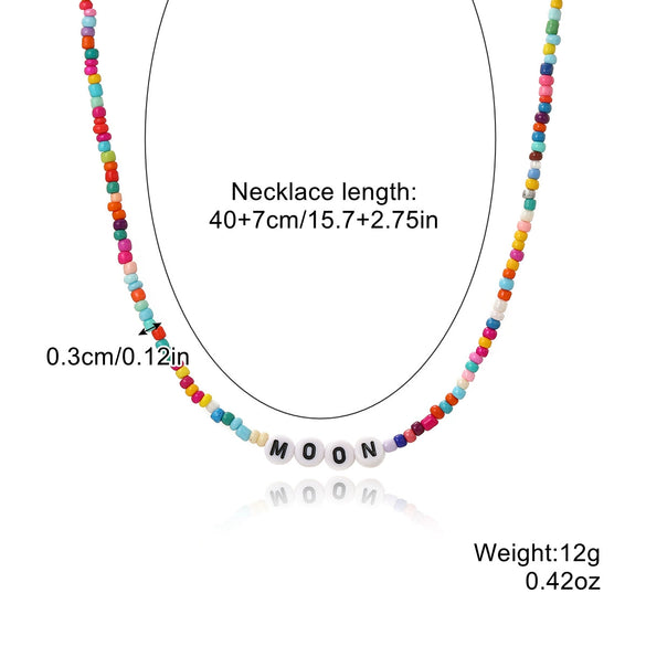 Necklace Beaded Artificial Crystal Ball Chain Electroplated With Flowers Bow Insects Geometric Animals Zodiac Letters Numbers Text