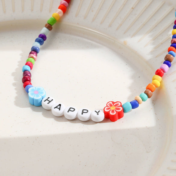 Necklace Beaded Artificial Crystal Ball Chain Electroplated With Flowers Bow Insects Geometric Animals Zodiac Letters Numbers Text