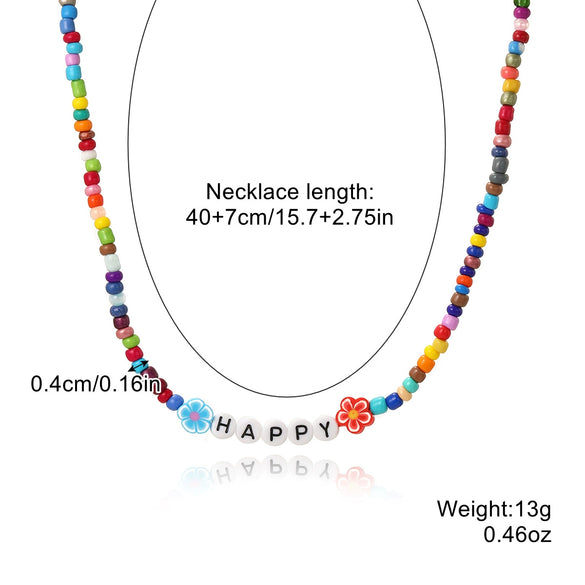 Necklace Beaded Artificial Crystal Ball Chain Electroplated With Flowers Bow Insects Geometric Animals Zodiac Letters Numbers Text