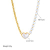 Necklace Beaded Chain Spliced With Pearlescent Love Pearls Titanium Steel Metal Geometric Punk Electroplated