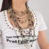 Necklace Beads Mixed Gemstone Setting Geometric Handmade Women's Fashion