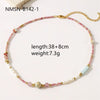 Necklace Beads Natural Pearl Shoushan Stone Geometric Vintage Titanium Steel Electroplated For Women