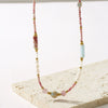 Necklace Beads Natural Pearl Shoushan Stone Geometric Vintage Titanium Steel Electroplated For Women