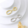 Necklace Buckle Copper Gold Plated Oval Double Ring Electroplated