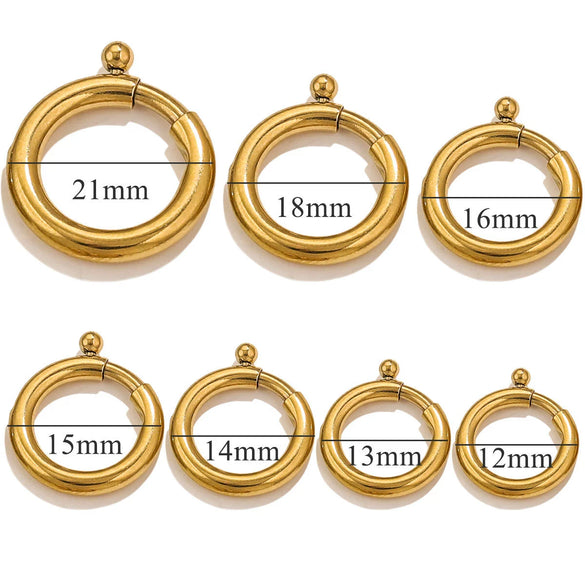 Necklace Buckle Jewelry Accessories Stainless Steel Round Spring Buckle Original Design Geometric Electroplating