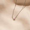 Necklace Butterfly Real Opal Mixed Gem Inlay Titanium Steel Diamond Design For Girls