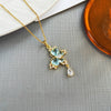 Necklace Butterfly Zircon Copper Titanium Steel Bow Electroplating Women's