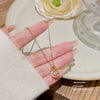 Necklace Cat's Eye Bow Titanium Steel Copper Set With Zirconia
