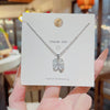 Necklace Cat's Eye Bow Titanium Steel Copper Set With Zirconia