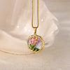 Necklace Clavicle Chain Stainless Steel Geometric Style Electroplating String Of Pearls For Women