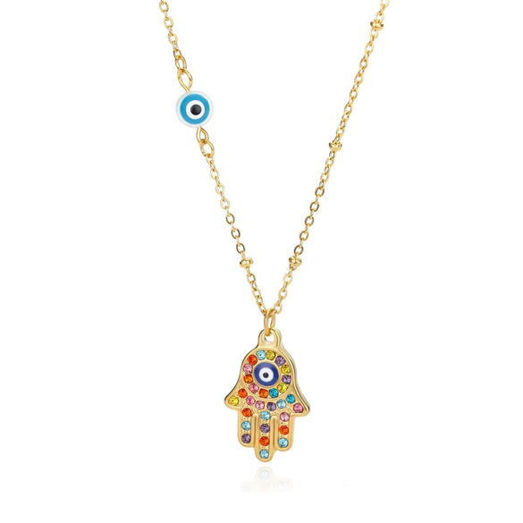 Necklace Clavicle Chain Stainless Steel Geometric Style Electroplating String Of Pearls For Women