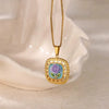 Necklace Clavicle Chain Stainless Steel Geometric Style Electroplating String Of Pearls For Women