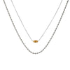 Necklace Clavicle Chain Stainless Steel Titanium Steel Doublelayer Contrasting Color Barrel Bead Electroplating